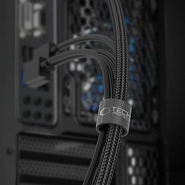 Tech-protect Velcro Cable Organizer 300cm Black