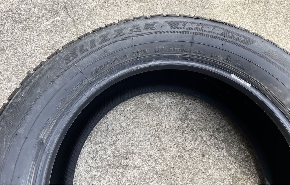 4x opony zimowe 235/60 r18 103H Bridgestone Blizzak LM-80 (2023r 8mm)