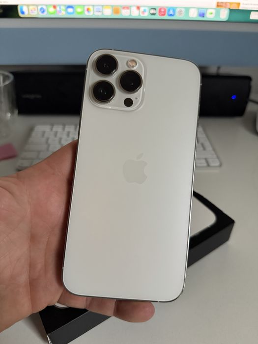 iPhone 13 Pro Max 128gb Silver Stan Idealny Bateria 100%