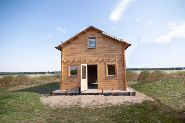 JUSTYNA II drewniany domek 500x700cm 35 m2, użytkowa 65 m2