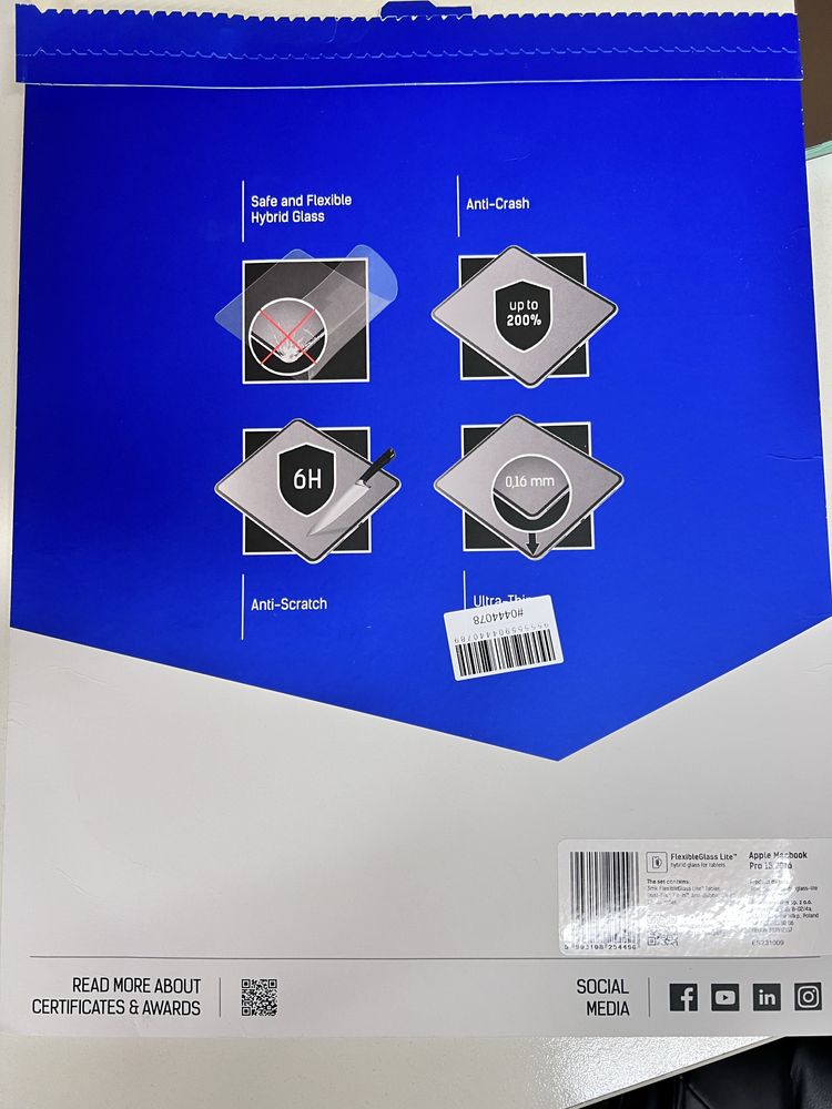 Защитная плёнка на экран Apple Macbook Pro 15 2017