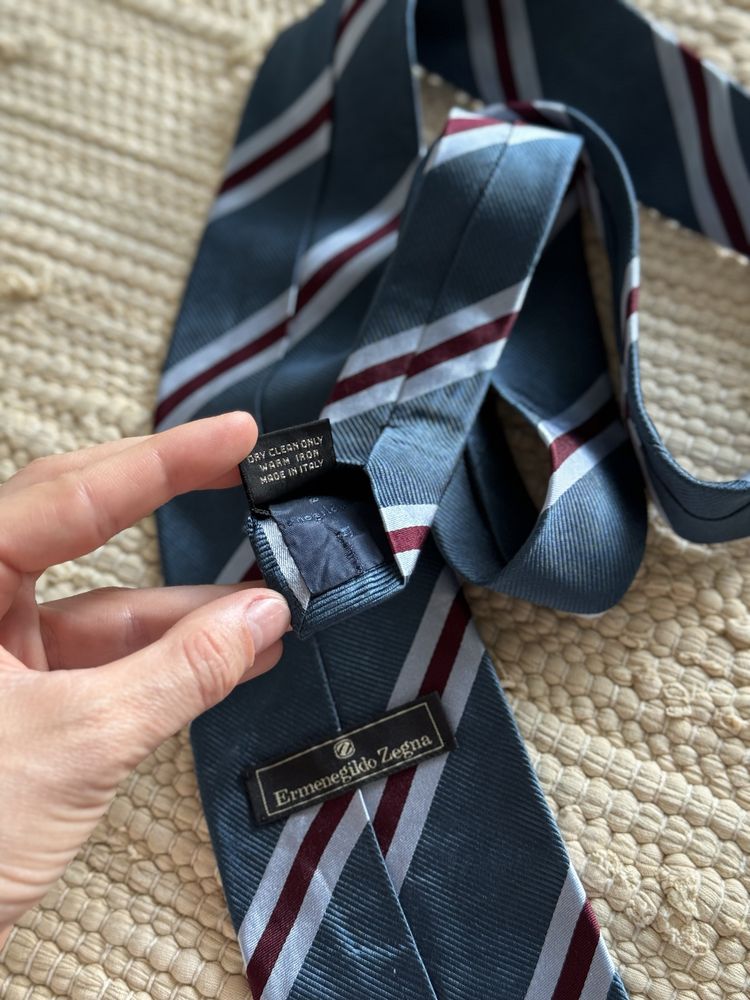 Ermenegildo zegna оригінал 100% шовк італія краватка синя