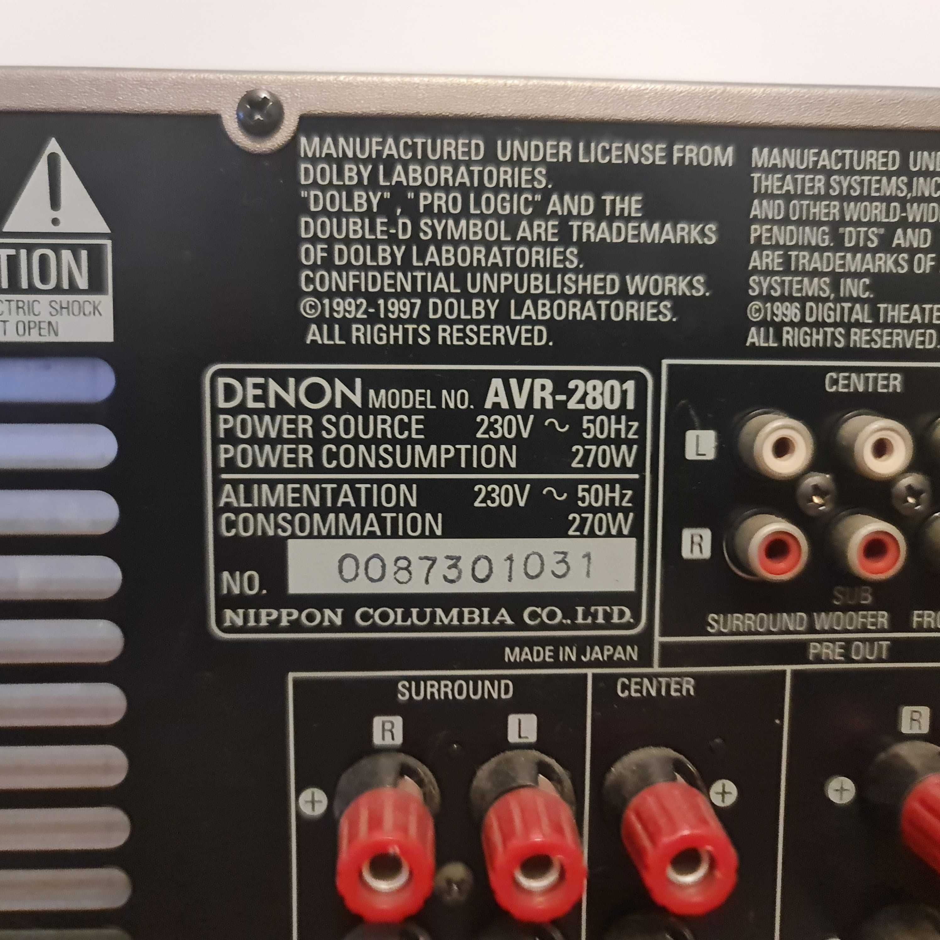 Amplituner DENON AVR-2801 GOLD + Pilot
