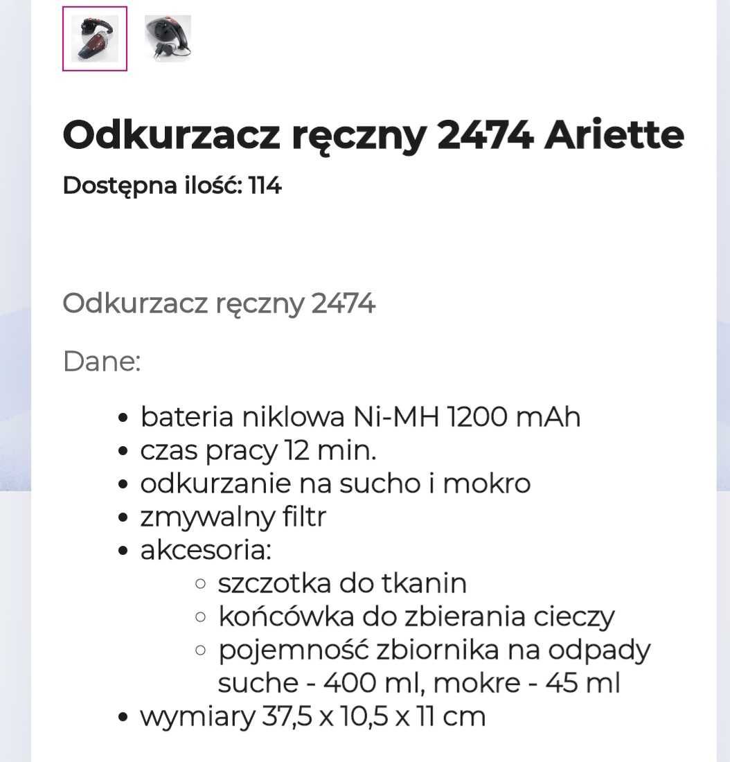 Odkurzacz Ariete 2474