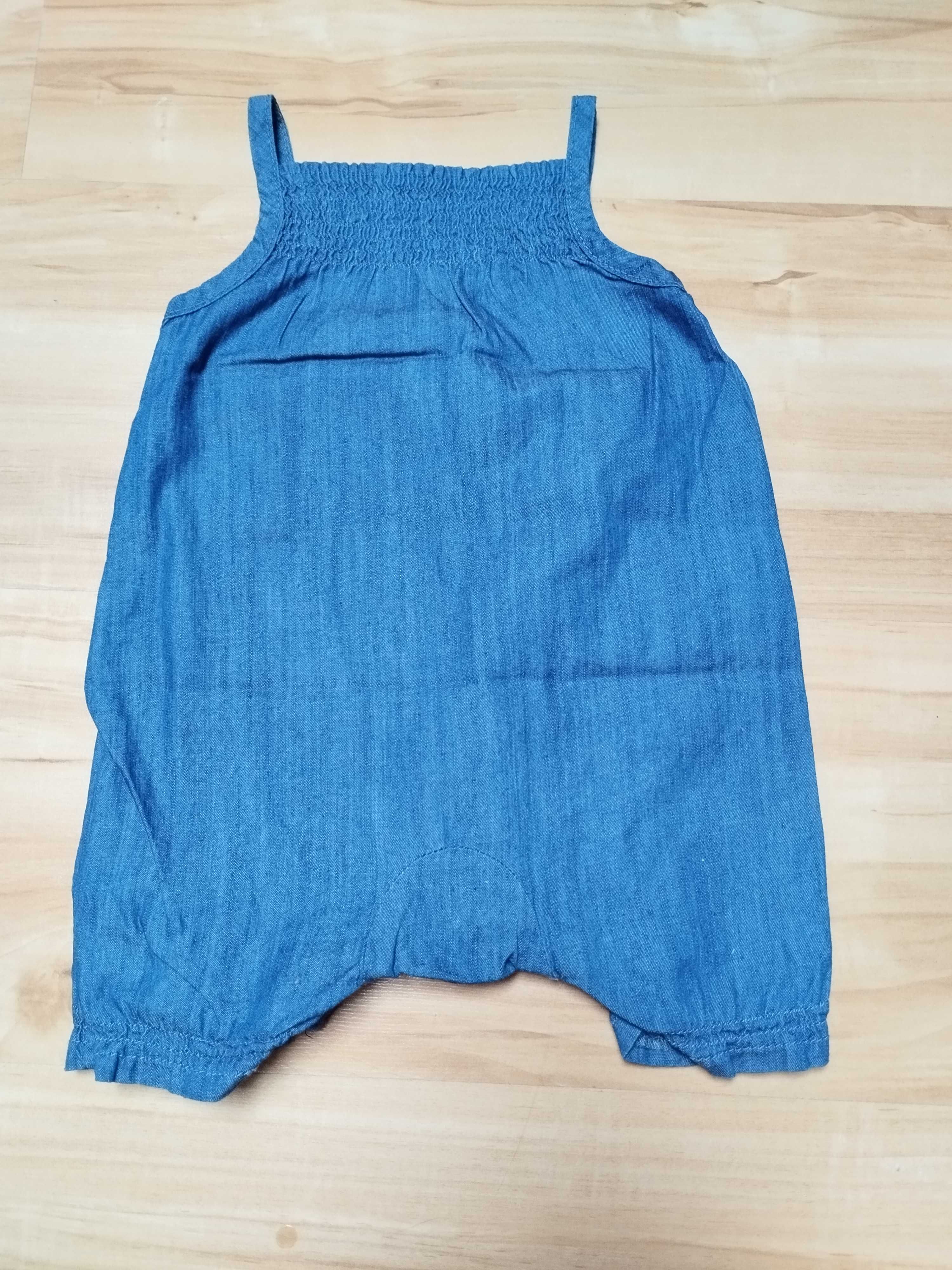 Rampers 68 na ramiączka 100% Bawełna denim