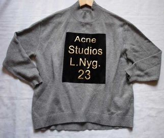 Marc Jacobs ACNE STUDIOS 100% mink cashmere turtleneck stylowy jumper