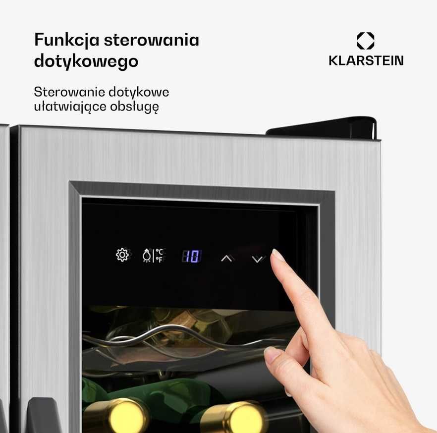 Lodówka do wina, winiarka dwustrefowa 24 But. Klarstein S-114
