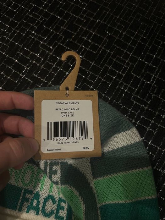 Шапка The North Face Retro Logo Beanie, Dark Sage (NWT) чоловіча