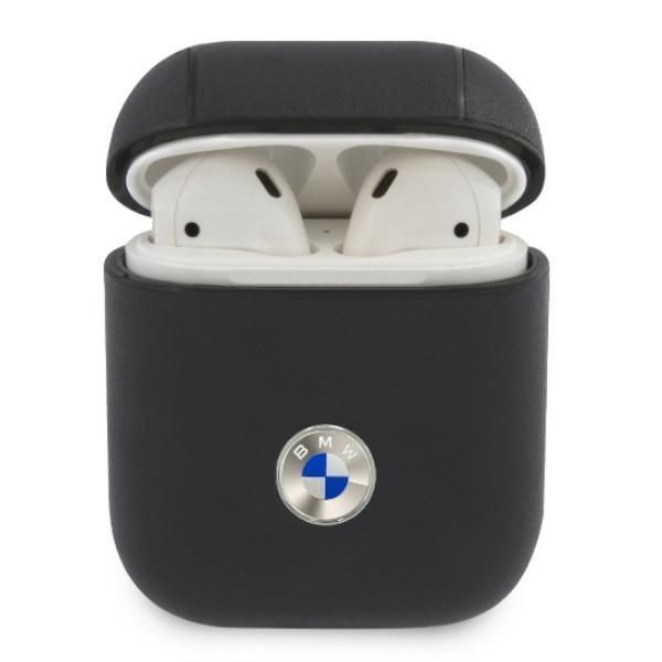 Etui BMW Signature na AirPods 1/2 - Granatowa Skóra Naturalna