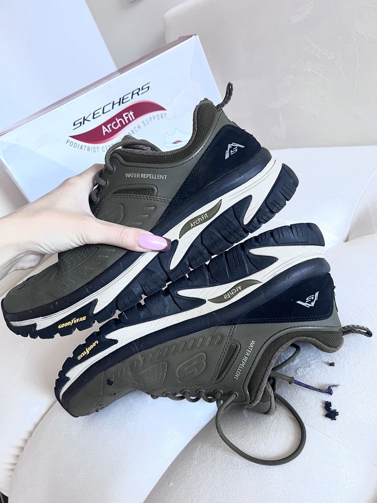 Skechers 44 khaki goodyear buty meskie sportowe wodoodporne waterproof