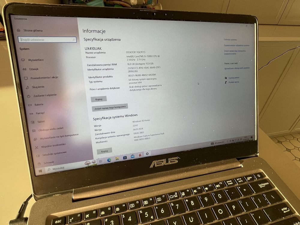 Asus zenbook ux410ua intel I5 7200u/16gb/1gbSSD + 1gb hdd/win10/14”