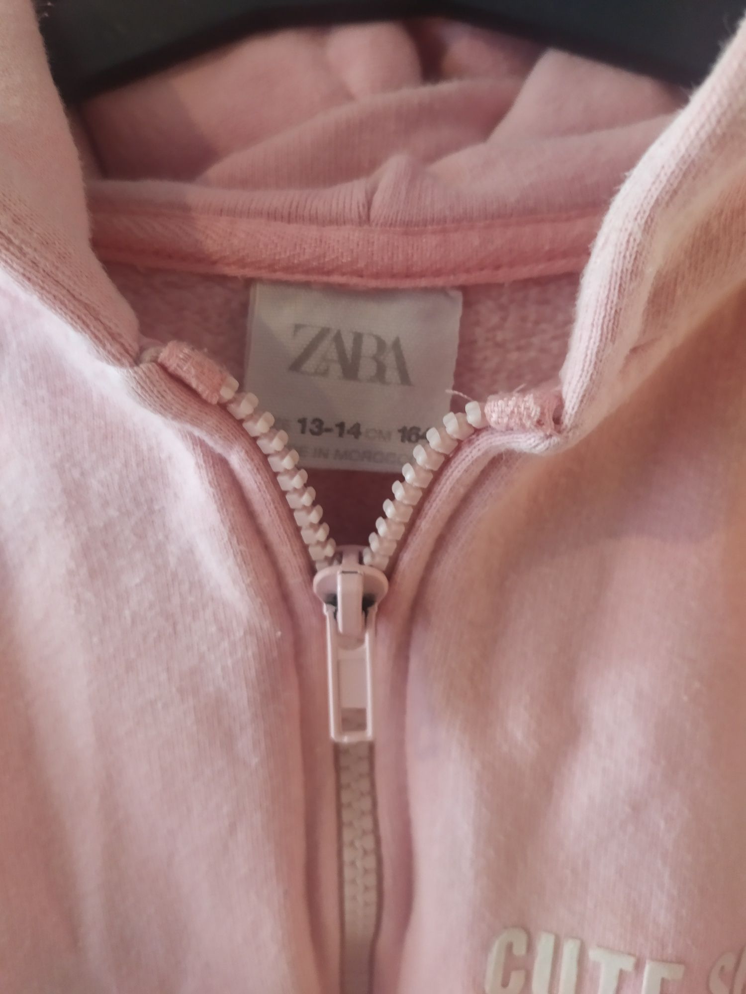 Krótka bluza crop Zara z dużym kapturem 13-14l 164