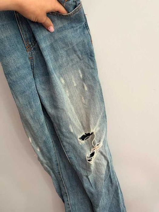 Jeansowe Ogrodniczki z dziurami / XS / Bershka