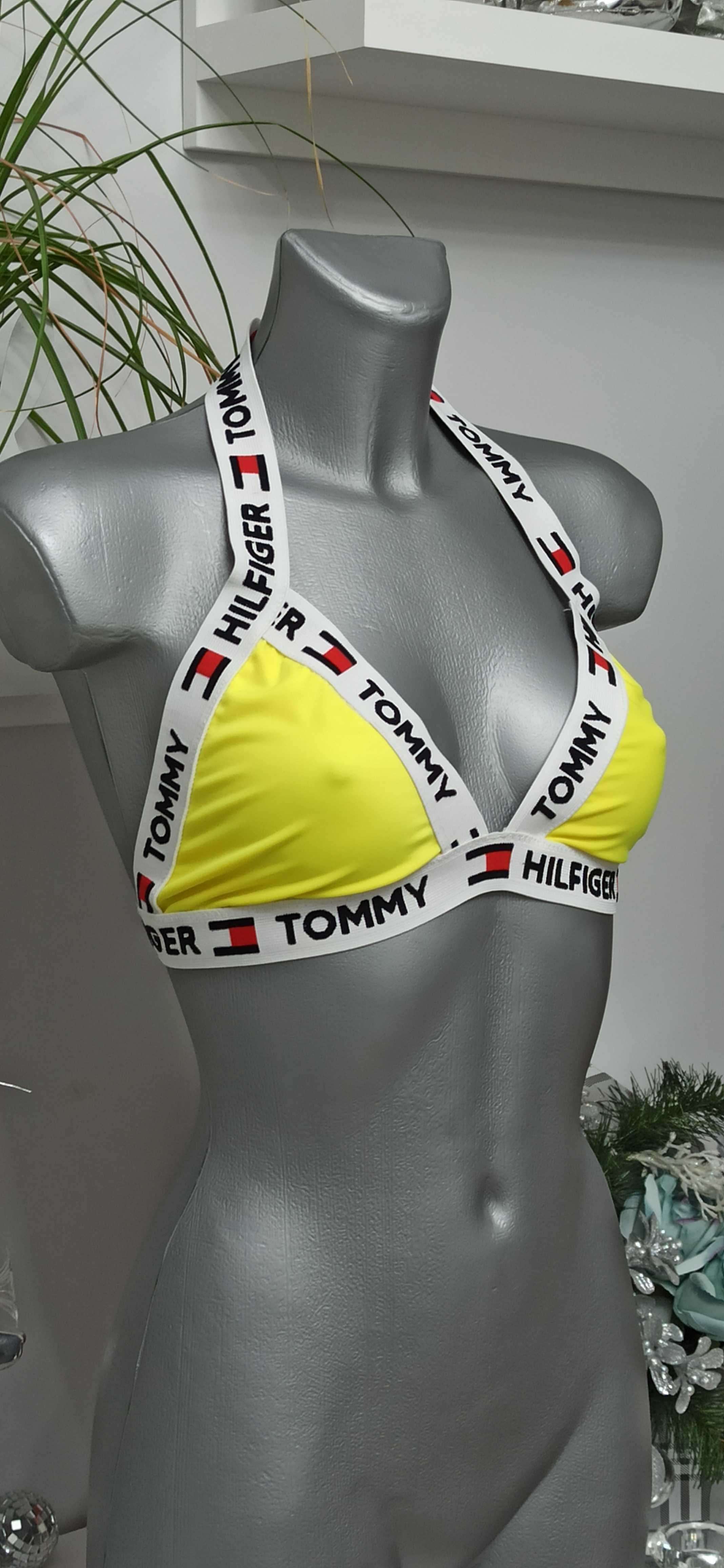 Strój kąpielowy Tommy Hilfiger bikini żółty bialy czarny S 36 M 38