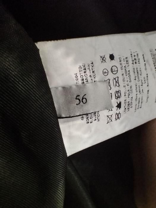 Bomber jacket, ramoneska męska Trussardi Jeans, skóra jagnięca