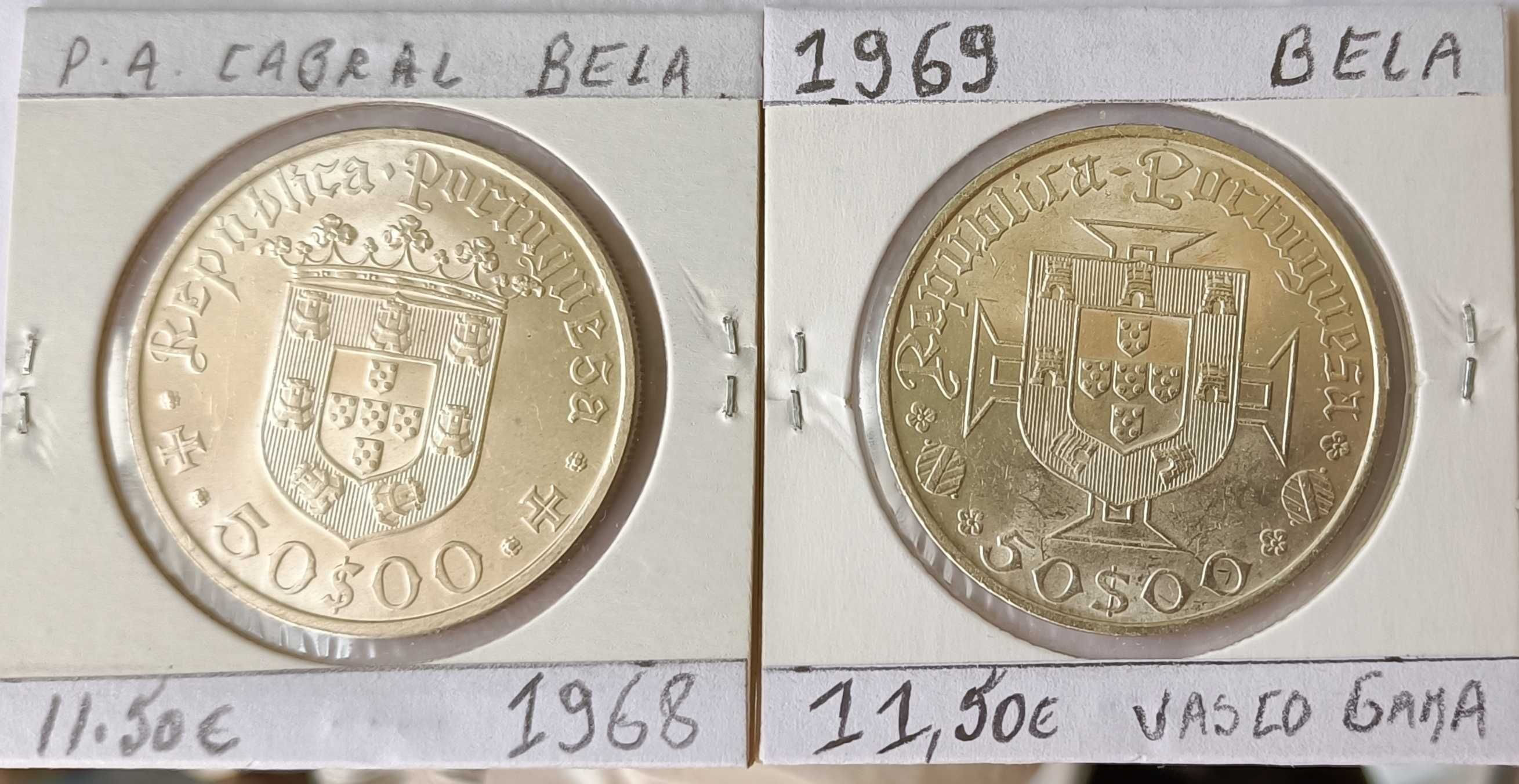 5 Moedas Comemorativas  50 Escudos Prata  da 2ª República Portuguesa