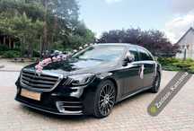 Auto do ślubu Mercedes S400d LONG AMG pakiet napisy led na ściankę