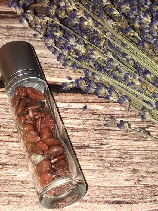 Buteleczka z kryształami na olejek Magia Jaspis Czerwony Tarot Magia