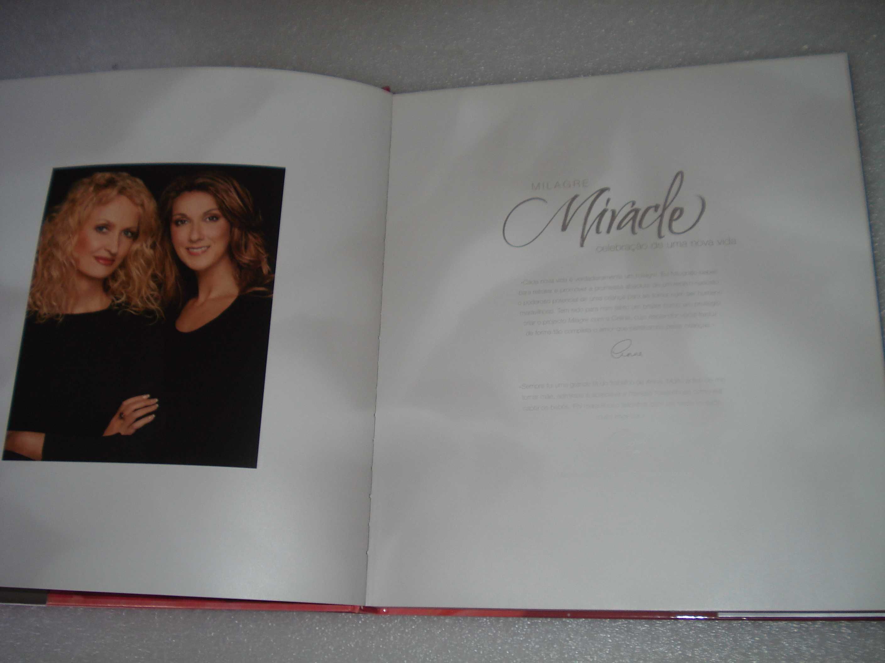 Raro livro de grandes dimensões de Celine Dion - Milagre -2004