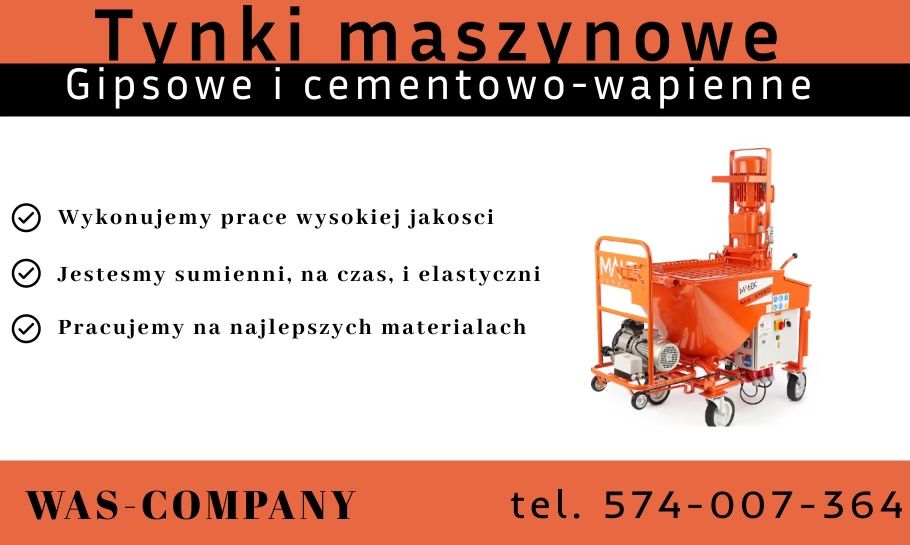 Tynki maszynowe . Gipsowe. Cementowo-wapienne