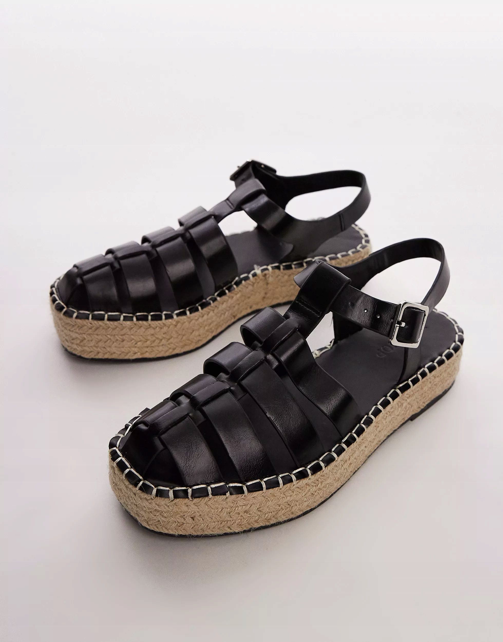 Topshop 39,5 Czarne Sandały Espadryle Chilli R11120