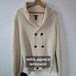 Męski rozpinany ciepły wełniany sweter wełna jagnięca H&M premium 38 M