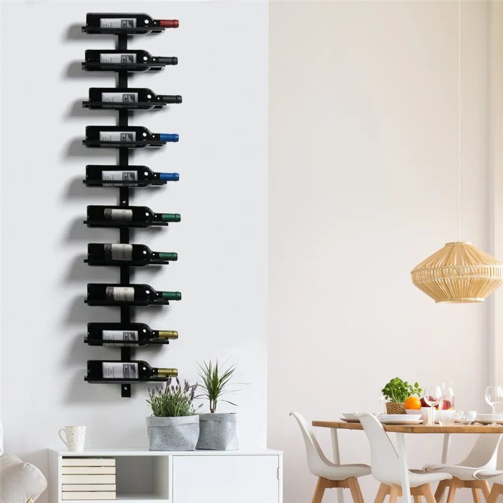 Regał Uchwyt stojak na Wino Metalowy na ścianę LOFT na 10 butelek