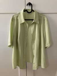 Koszula limonkowa z krótkim rękawem vintage Sommermann