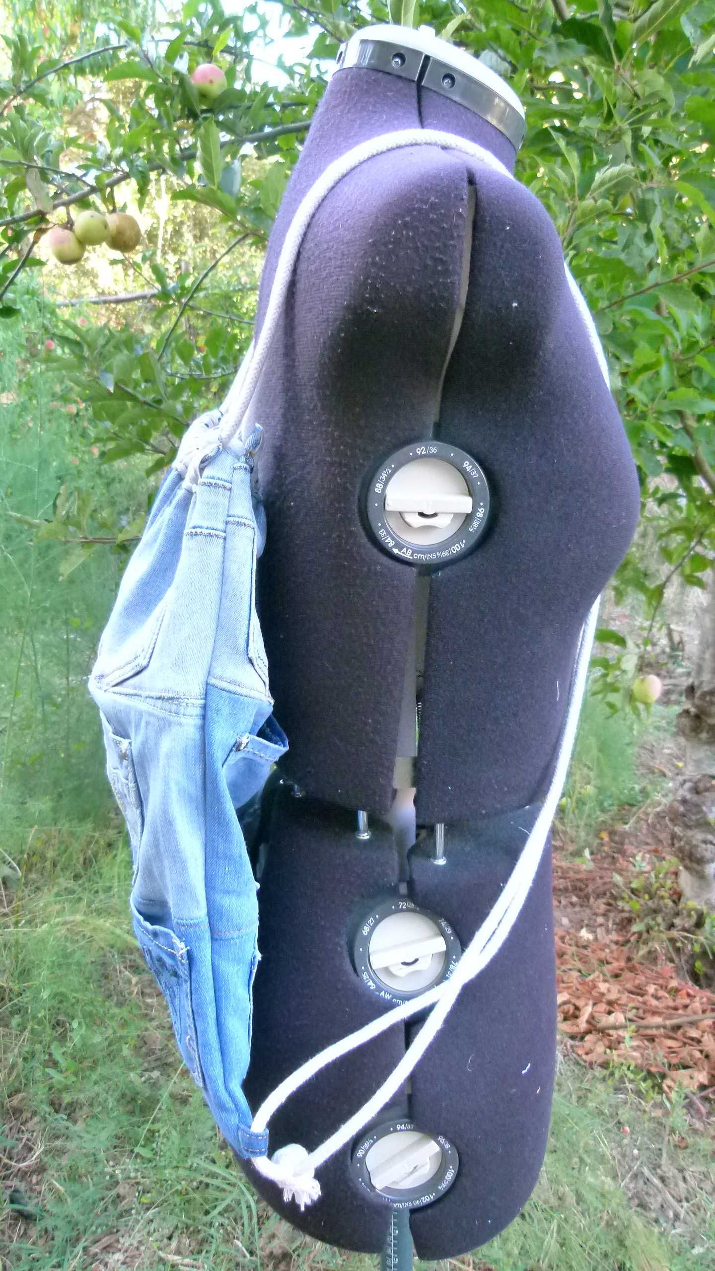 Mochila de ganga com cordão e bolsos feita à mão