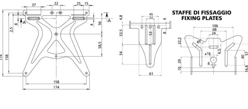 Suporte universal de matricula para motociclo