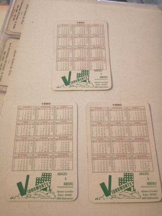 Calendários de bolso (1990) | VIDROMONTE