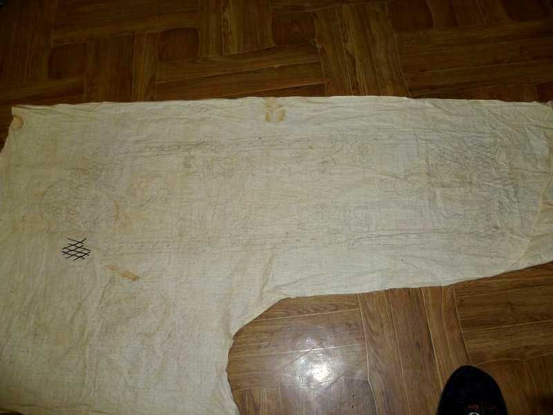 Старинная схема 2шт для вышивки гладью на ткани,винтаж 50-60гг,