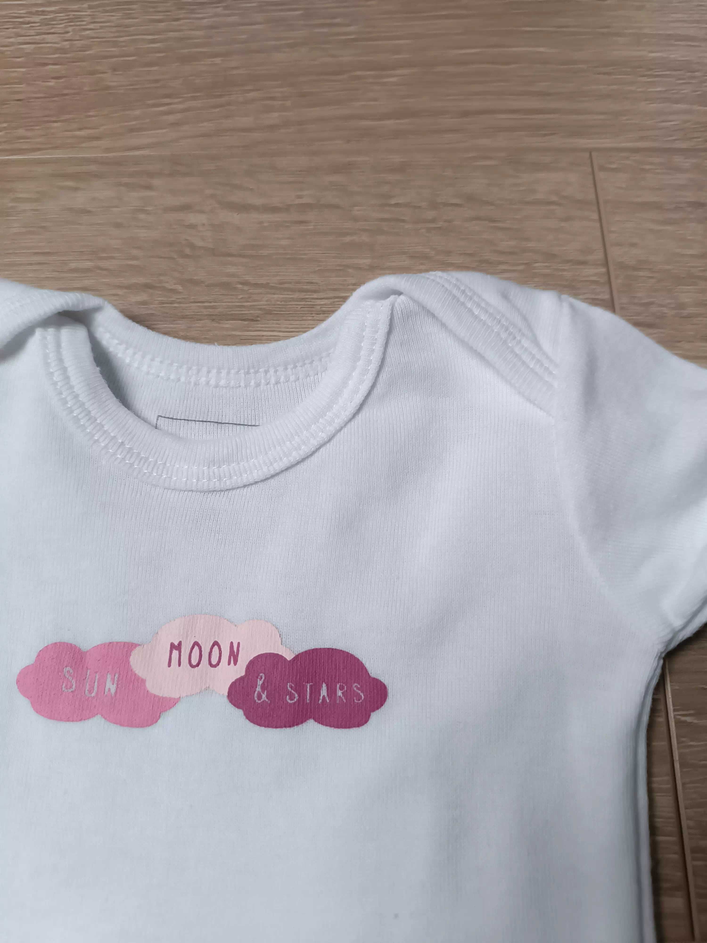 Body krótki rękaw x2 białe jednorożec chmurki 'Primark' 'Name it' 56