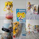 Super e Eternal Sailor Moon, blocos construção, relógio e Serenidade
