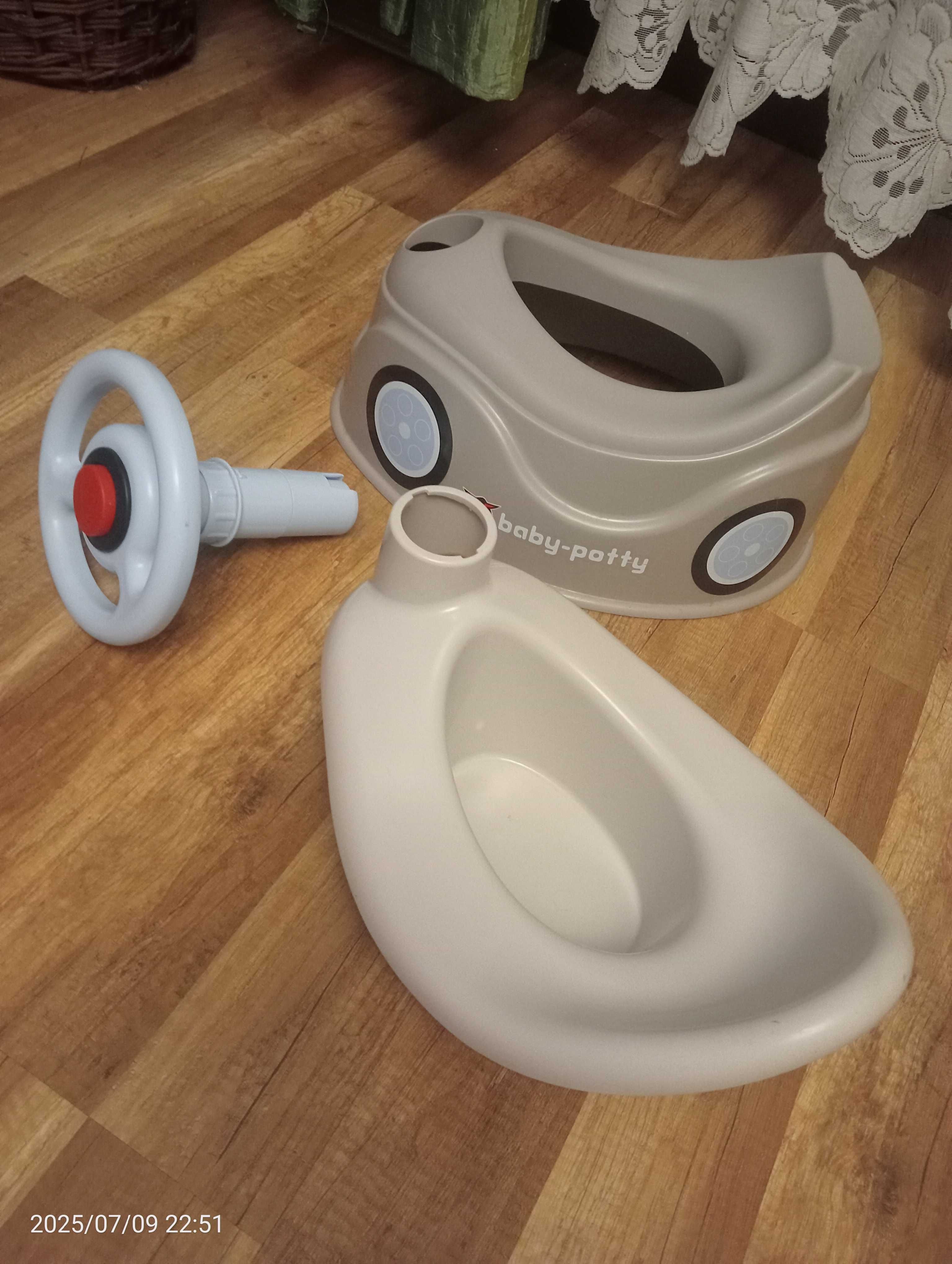 Nocnik auto Szary Booby Car klakson kierownica Autko