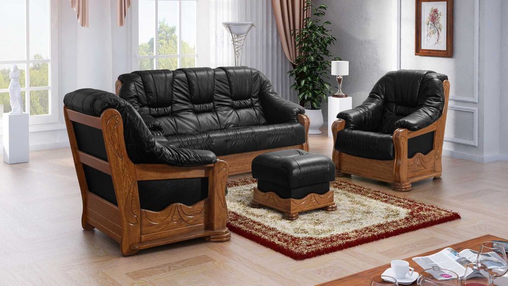 Zestaw MANHATTAN 311 skóra naturalna/dąb PRODUCENT (dostępny od ręki)