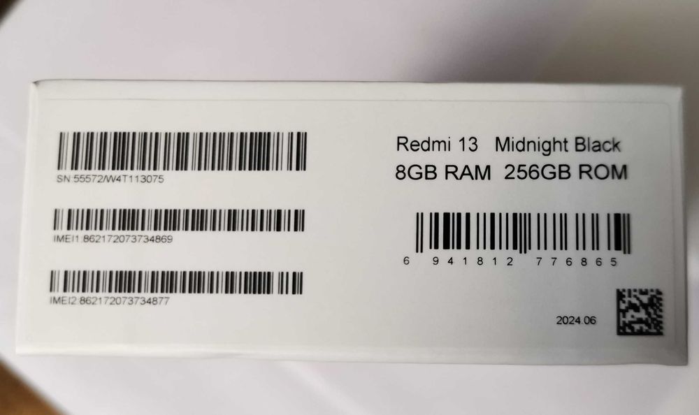 Redmi 13 RAM 256 GB ROM 8 GB