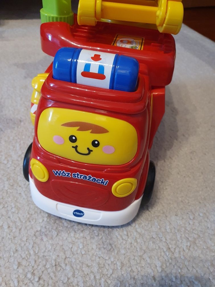 Wóz strażacki vtech  + małe autko grające