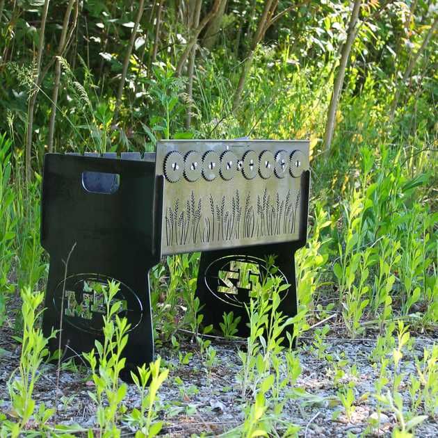 Мангал разборный автоматический на 12 шампуров с шашлычницей и мотором