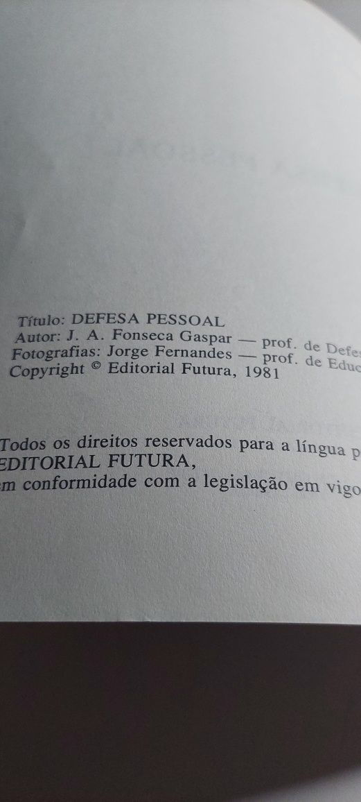 Defesa Pessoal - J. A. Fonseca Gaspar (1981)