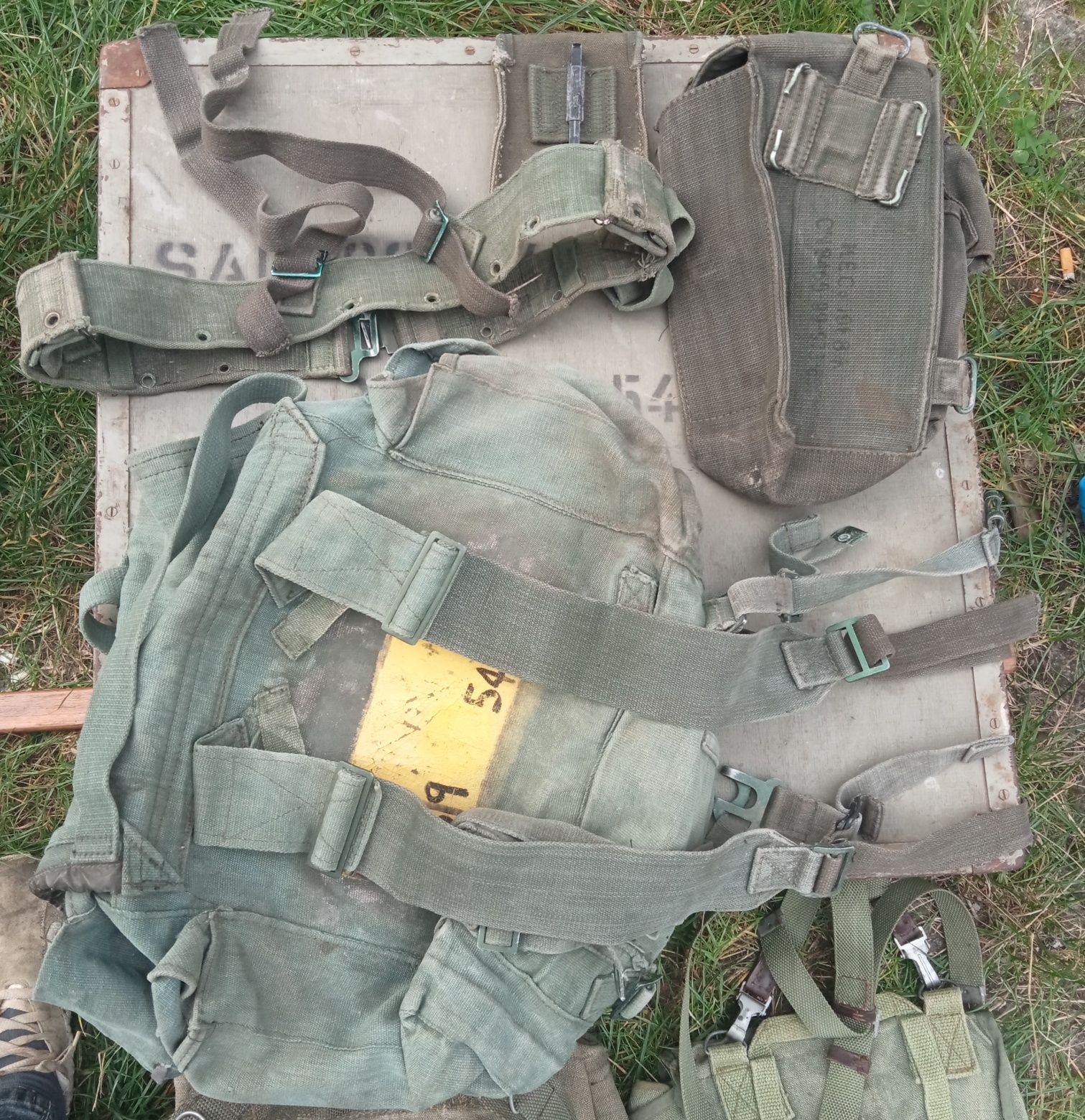 Stare oporządzenie Plecak kostka chlebak Pas torba ładownica US Army
