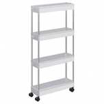 Wózek na kółkach wąski 4 poziomy organizer 42x14,4x86cm biały