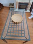Mesa metal com tampo vidro