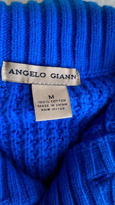 Sweter golf oversize chabrowy damski Angelo Gianni r. M 100 % bawełna