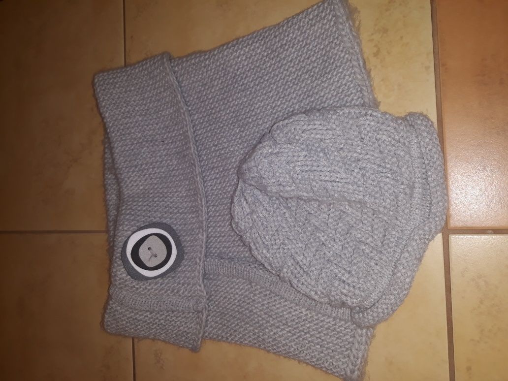 Komplet czapka+komin dla dziewczynki