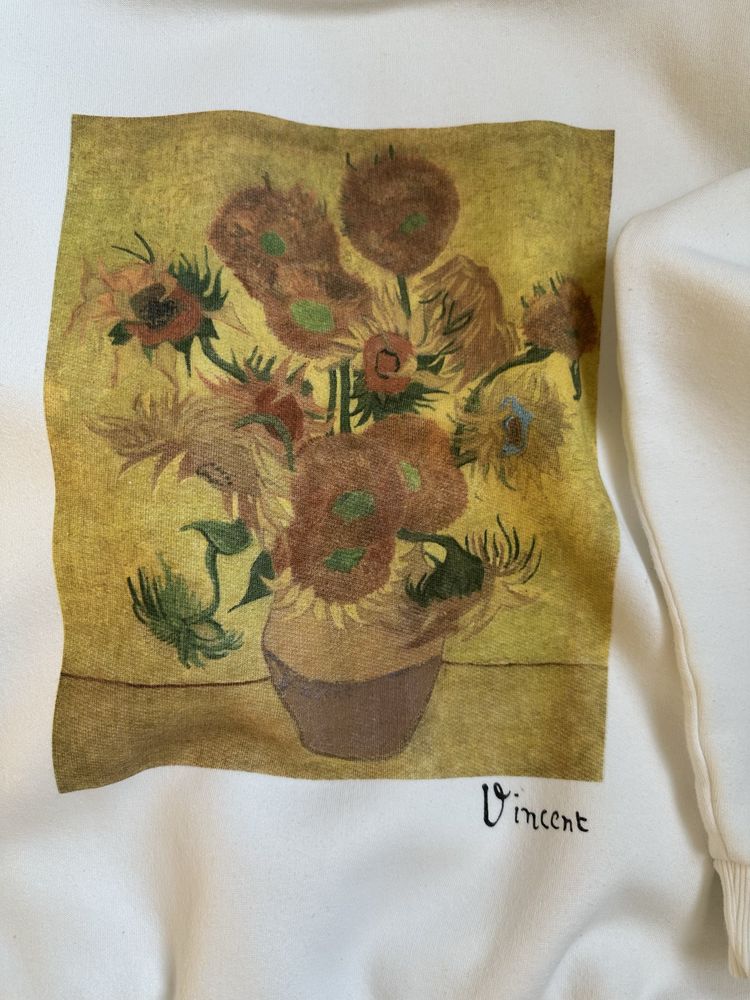 Bluza męska młodzieżowa Bershka r. XS Van Gogh Słoneczniki bawełna