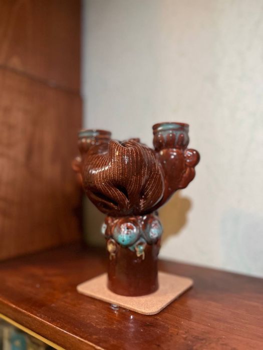 Підсвічник на 2 свічки Опішня техніка майоліка