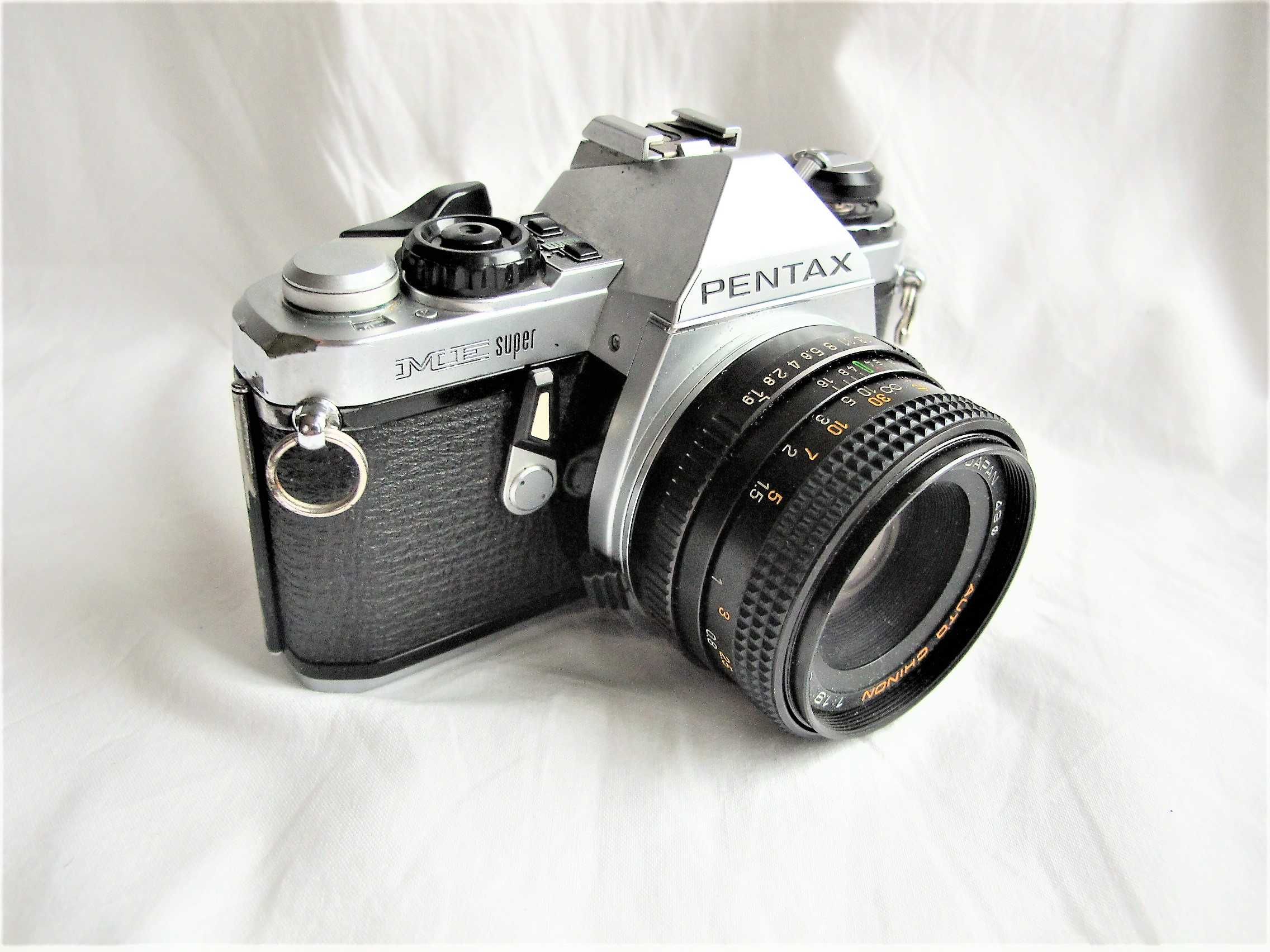 Aparat analogowy Pentax ME Super Obiektyw Auto Chinon 50/1.9 lata 80