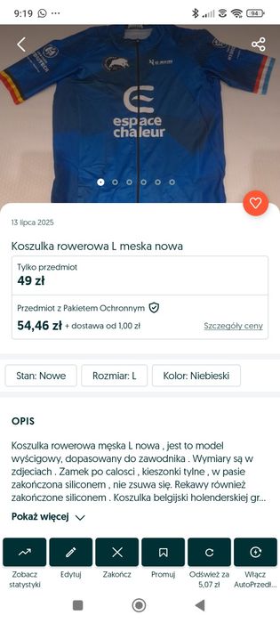 Kurtka rowerowa zimowa L meska nowa