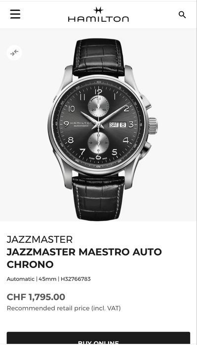 Hamilton Jazzmaster Auto Chrono